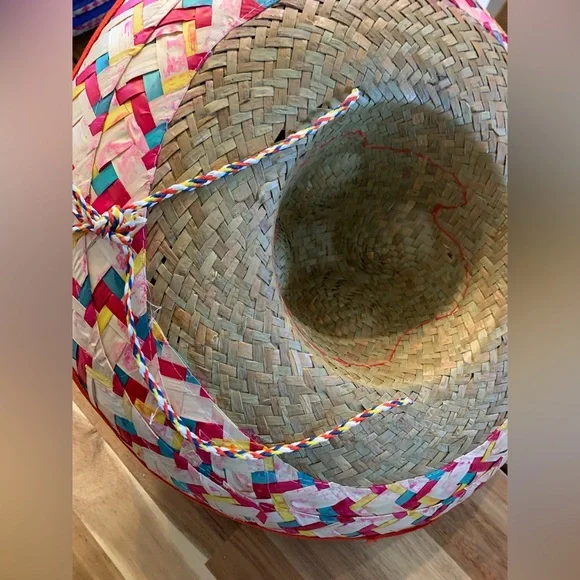 Mexican Straw Colored Edge Sombrero| NWT - Picture 6 of 7